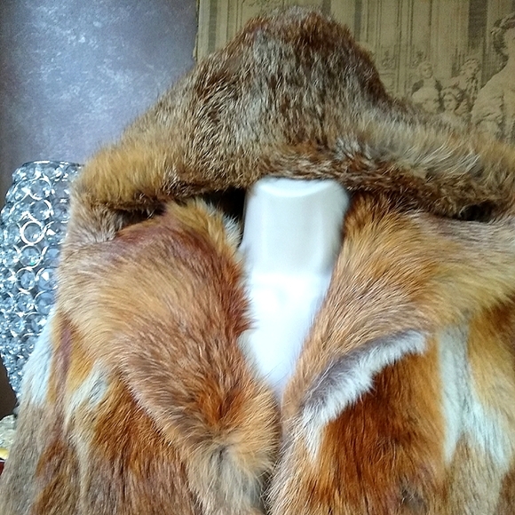 LUXURY REAL RED FOX COAT FUR JACKET W/ HOOD, SZ M - Picture 8 of 16